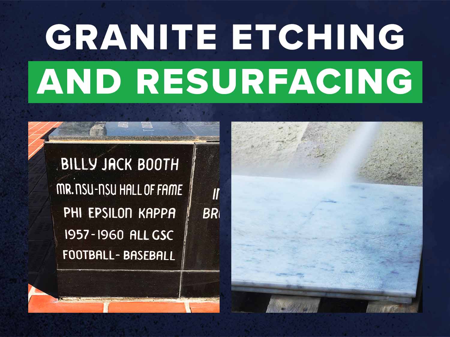 Granite Etching and Resurfacing with Dustless Blasting